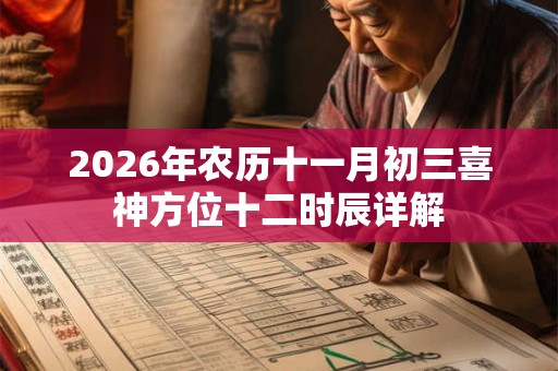 2026年农历十一月初三喜神方位十二时辰详解