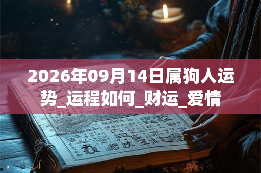 2026年09月14日属狗人运势_运程如何_财运_爱情
