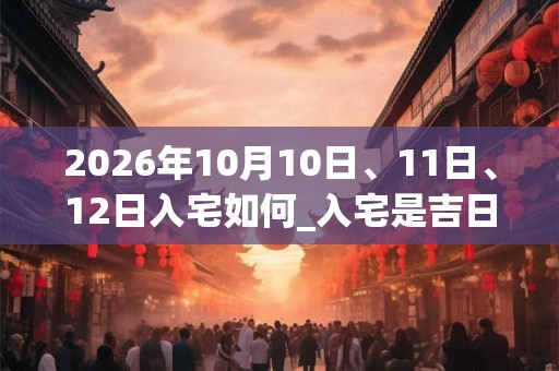 2026年10月10日、11日、12日入宅如何_入宅是吉日吗