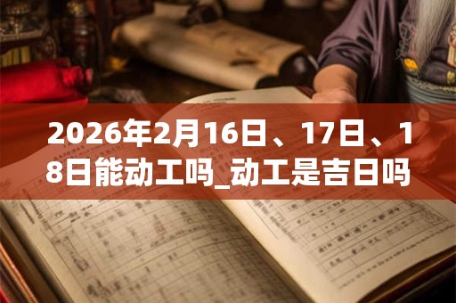 2026年2月16日、17日、18日能动工吗_动工是吉日吗
