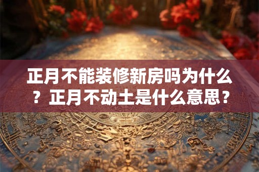 正月不能装修新房吗为什么？正月不动土是什么意思？