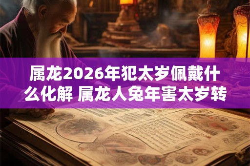 属龙2026年犯太岁佩戴什么化解 属龙人兔年害太岁转运方法