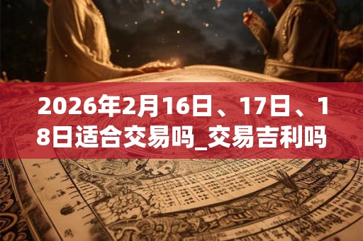 2026年2月16日、17日、18日适合交易吗_交易吉利吗