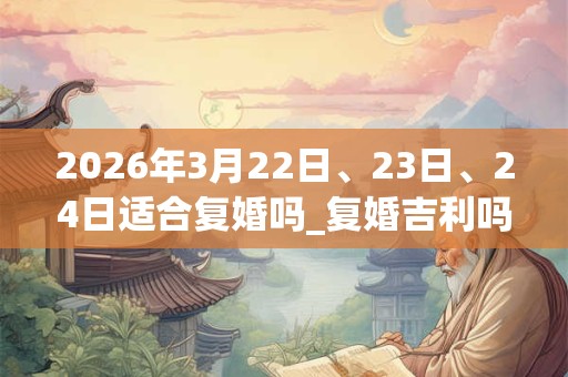 2026年3月22日、23日、24日适合复婚吗_复婚吉利吗