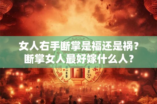 女人右手断掌是福还是祸？断掌女人最好嫁什么人？