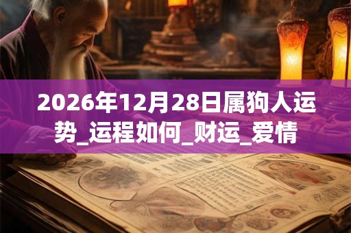 2026年12月28日属狗人运势_运程如何_财运_爱情
