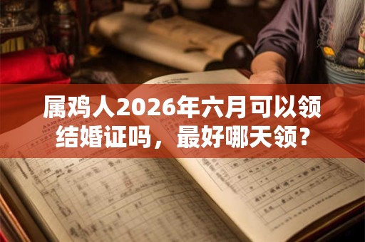 属鸡人2026年六月可以领结婚证吗，最好哪天领？