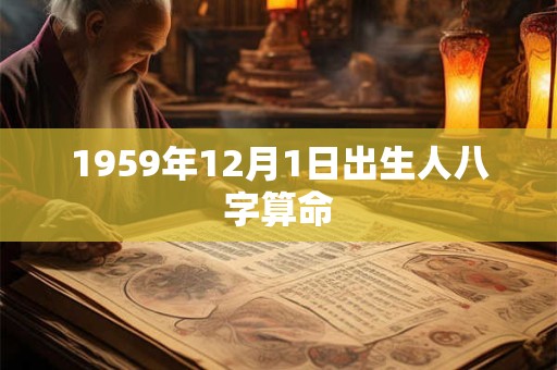 1959年12月1日出生人八字算命 1959年12月1日出生人八字算命