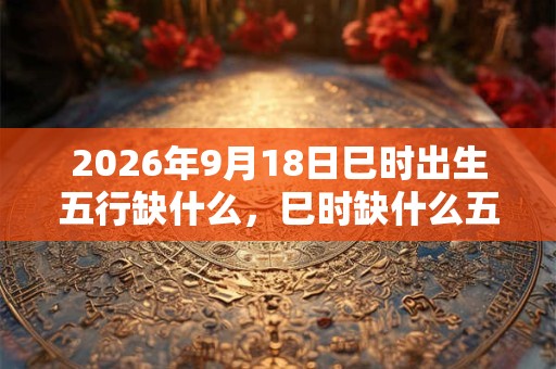 2026年9月18日巳时出生五行缺什么，巳时缺什么五行