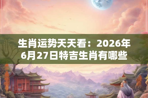生肖运势天天看:2026年6月27日特吉生肖有哪些 生肖运势天天看:2026年6月27日特吉生肖有哪些