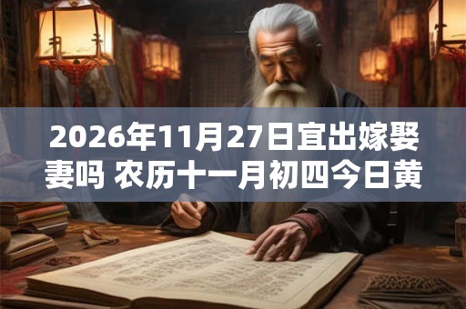 2026年11月27日宜出嫁娶妻吗 农历十一月初四今日黄历 2026年11月27日宜出嫁娶妻吗 农历十一月初四今日黄历