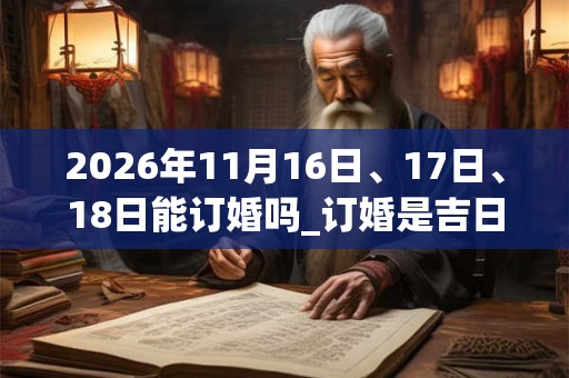 2026年11月16日、17日、18日能订婚吗_订婚是吉日吗