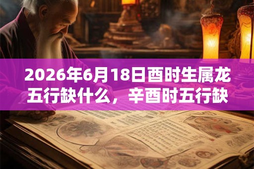 2026年6月18日酉时生属龙五行缺什么，辛酉时五行缺什么