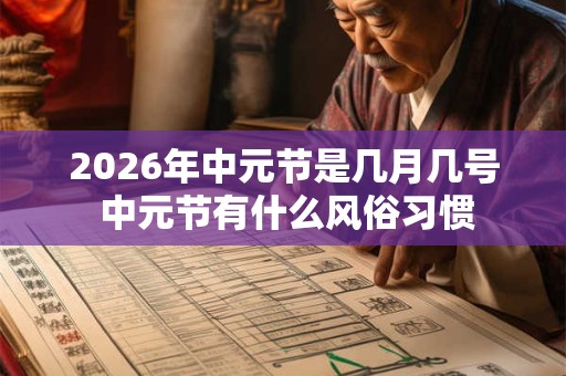 2026年中元节是几月几号 中元节有什么风俗习惯