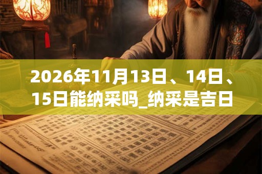 2026年11月13日、14日、15日能纳采吗_纳采是吉日吗