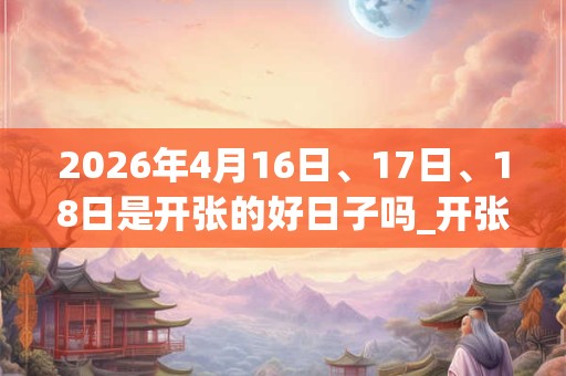 2026年4月16日、17日、18日是开张的好日子吗_开张可以吗