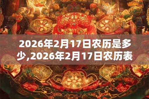 2026年2月17日农历是多少,2026年2月17日农历表 2026年2月17日农历是多少,2026年2月17日农历表