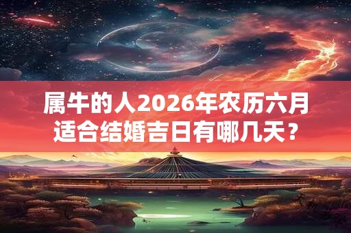属牛的人2026年农历六月适合结婚吉日有哪几天？