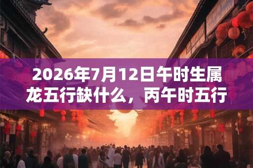2026年7月12日午时生属龙五行缺什么，丙午时五行缺什么