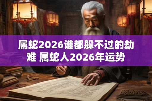 属蛇2026谁都躲不过的劫难 属蛇人2026年运势