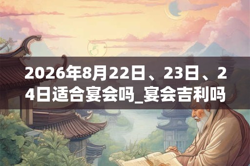2026年8月22日、23日、24日适合宴会吗_宴会吉利吗