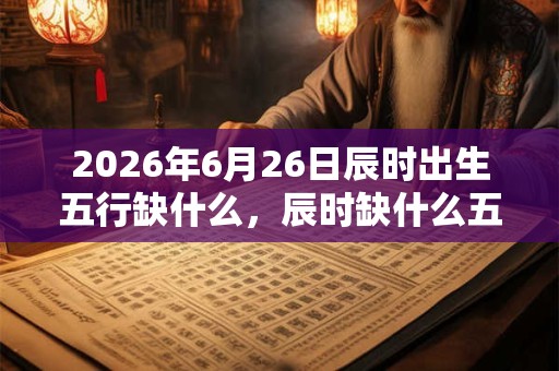 2026年6月26日辰时出生五行缺什么，辰时缺什么五行