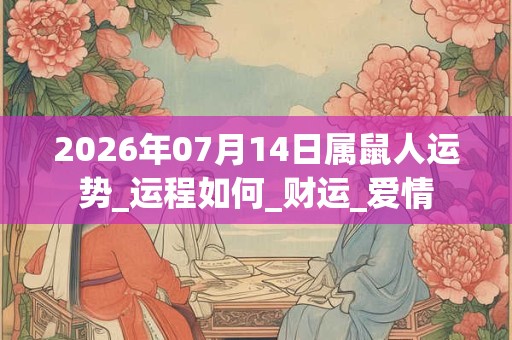 2026年07月14日属鼠人运势_运程如何_财运_爱情