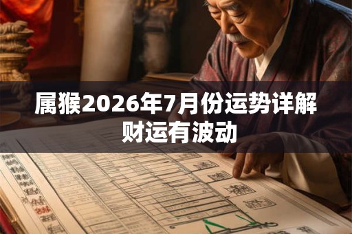 属猴2026年7月份运势详解 财运有波动