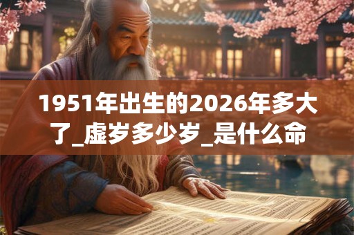 1951年出生的2026年多大了_虚岁多少岁_是什么命