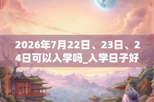 2026年7月22日、23日、24日可以入学吗_入学日子好吗