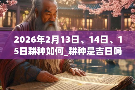 2026年2月13日、14日、15日耕种如何_耕种是吉日吗