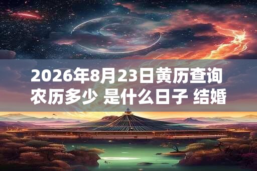 2026年8月23日黄历查询 农历多少 是什么日子 结婚吉时