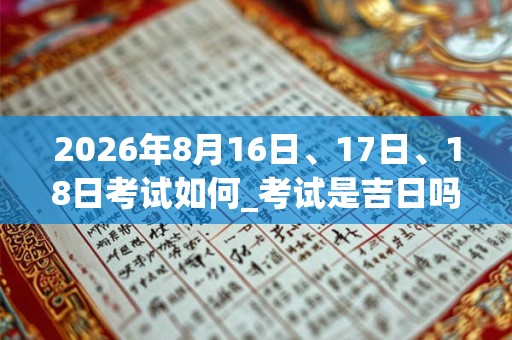 2026年8月16日、17日、18日考试如何_考试是吉日吗