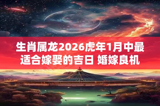生肖属龙2026虎年1月中最适合嫁娶的吉日 婚嫁良机