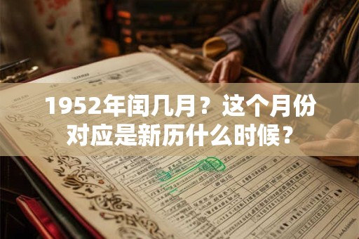 1952年闰几月？这个月份对应是新历什么时候？