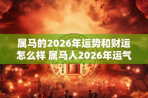 属马的2026年运势和财运怎么样 属马人2026年运气如何
