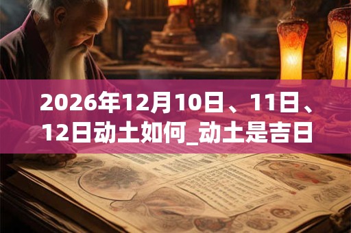 2026年12月10日、11日、12日动土如何_动土是吉日吗