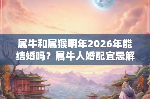 属牛和属猴明年2026年能结婚吗？属牛人婚配宜忌解析！