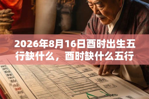 2026年8月16日酉时出生五行缺什么，酉时缺什么五行