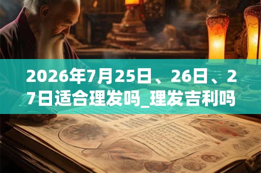 2026年7月25日、26日、27日适合理发吗_理发吉利吗