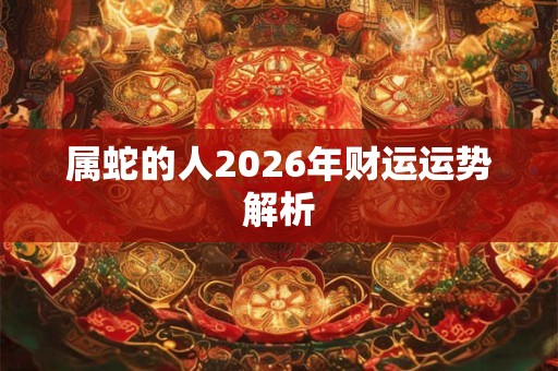 属蛇的人2026年财运运势解析