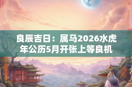良辰吉日:属马2026水虎年公历5月开张上等良机 良辰吉日:属马2026水虎年公历5月开张上等良机