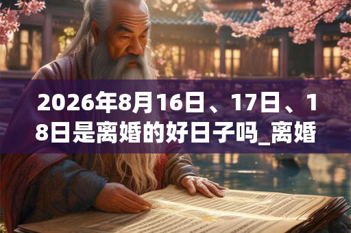 2026年8月16日、17日、18日是离婚的好日子吗_离婚可以吗