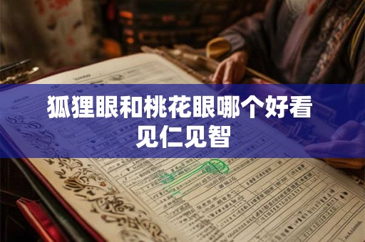 狐狸眼和桃花眼哪个好看 见仁见智