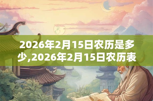 2026年2月15日农历是多少,2026年2月15日农历表