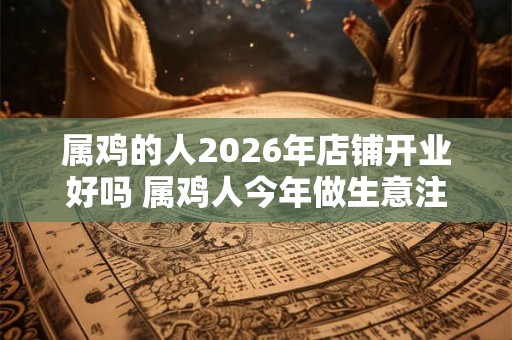 属鸡的人2026年店铺开业好吗 属鸡人今年做生意注意事项