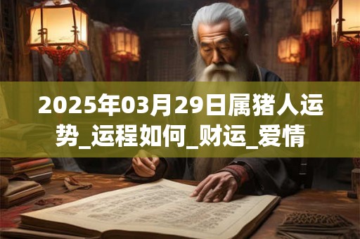 2025年03月29日属猪人运势_运程如何_财运_爱情
