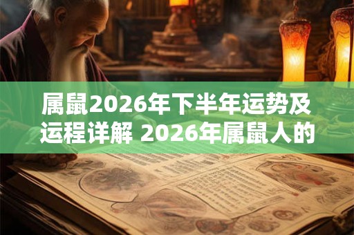 属鼠2026年下半年运势及运程详解 2026年属鼠人的全年每月运势