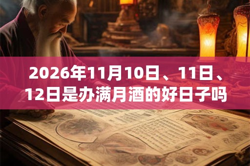 2026年11月10日、11日、12日是办满月酒的好日子吗_办满月酒可以吗