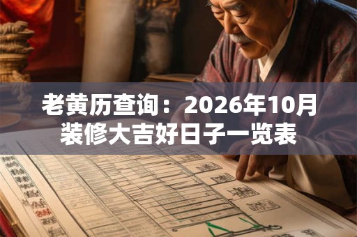 老黄历查询：2026年10月装修大吉好日子一览表